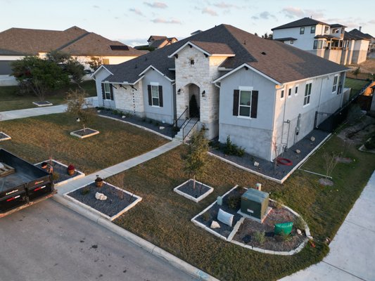 Saenz Project: Stonework, Retaining Wall, Sod, Trees, and Shrubs - ✨ Stunning Outdoor Transformation 🏌️♂️
This project began with a complete backyard overhaul, where we installed a retaining wall, Bermuda sod, shrubs, trees, and grey stone for a modern design. Later we installed natural stone flower beds to enhance the home’s curb appeal while creating a lasting, elegant look
We’re here to help with any future landscaping needs, ensuring your outdoor space remain beautiful and functional for years to come Saenz Project: Stonework, Retaining Wall, Sod, Trees, and Shrubs - ✨ Stunning Outdoor Transformation 🏌️♂️
This project began with a complete backyard overhaul, where we installed a retaining wall, Bermuda sod, shrubs, trees, and grey stone for a modern design. Later we installed natural stone flower beds to enhance the home’s curb appeal while creating a lasting, elegant look
We’re here to help with any future landscaping needs, ensuring your outdoor space remain beautiful and functional for years to come