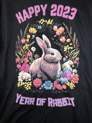 Happy 2023 Year of Rabbit Full Color Print - We can absolutely provide you with a full color print on a 100% cotton t-shirt. We use high-quality printing processes and materials to ensure that your design is printed clearly and accurately. Please let us know if you have any other questions. We're here to help! Happy 2023 Year of Rabbit Full Color Print - We can absolutely provide you with a full color print on a 100% cotton t-shirt. We use high-quality printing processes and materials to ensure that your design is printed clearly and accurately. Please let us know if you have any other questions. We're here to help!