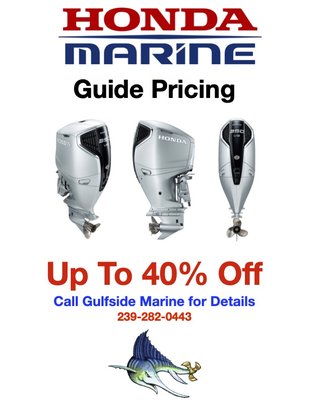 Guide Pricing - Up to 40% off a new Honda outboard for qualified fishing guides. Verified guides also get extended savings and benefits on select products from Raymarine, Ionic Batteries, Bob’s Machine, and other manufacturers. Guide Pricing - Up to 40% off a new Honda outboard for qualified fishing guides. Verified guides also get extended savings and benefits on select products from Raymarine, Ionic Batteries, Bob’s Machine, and other manufacturers.