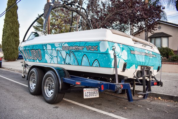Custom Boat Wraps - A frequent question that comes up when discussing vinyl wraps is boats, are they able to be wrapped? Can it withstand the water and boating seasons? The answer is quite simple, when properly done, almost anything is possible. These boats have came in seeking both a new look and custom 1 of 1 appearance when they're out at the lake. We have designed these wraps in house and also print and install in house, so we are your 1 stop shop when it comes to vinyl wraps! Give us a call if you are looking for a vinyl wrap for your boat! Custom Boat Wraps - A frequent question that comes up when discussing vinyl wraps is boats, are they able to be wrapped? Can it withstand the water and boating seasons? The answer is quite simple, when properly done, almost anything is possible. These boats have came in seeking both a new look and custom 1 of 1 appearance when they're out at the lake. We have designed these wraps in house and also print and install in house, so we are your 1 stop shop when it comes to vinyl wraps! Give us a call if you are looking for a vinyl wrap for your boat!
