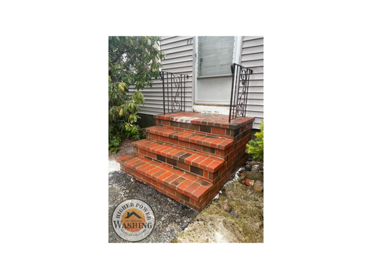 Brick Stair Wash - Same day, what a difference! Brick Stair Wash - Same day, what a difference!