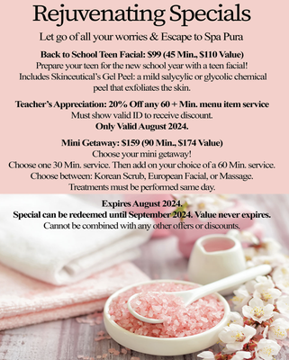August specials - Spring Special. August specials - Spring Special.