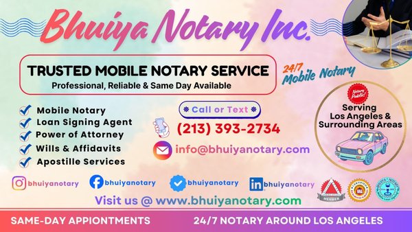 Notary Service 24/7 service at Los Angeles, Pasadena, Burbank, Alhambra, Santa Monica and surrounding area ! - Reliable, detail-oriented, and NNA-certified and background-checked Notary Signing Agent servicing Los Angeles County, California. I am committed to providing secure, accurate, and professional loan document signings and general notarizations.
online notary
notary public
notaries public
notary public near me
nna notary association
How to become a notary
National Notary Association
notary near me
Mobile Notary Near Me
Mobile Notary Los Angeles
24 Hour Notary
Open Now Notary
Notary in Downtown LA
24 Hour Notary Los Angeles
Traveling Notary Los Angeles
Affidavit Notarization Los Angeles
Power of Attorney notary
Trust and Estate Planning notary
Real Estate document notarization
Passport Notary Los Angeles Notary Service 24/7 service at Los Angeles, Pasadena, Burbank, Alhambra, Santa Monica and surrounding area ! - Reliable, detail-oriented, and NNA-certified and background-checked Notary Signing Agent servicing Los Angeles County, California. I am committed to providing secure, accurate, and professional loan document signings and general notarizations.
online notary
notary public
notaries public
notary public near me
nna notary association
How to become a notary
National Notary Association
notary near me
Mobile Notary Near Me
Mobile Notary Los Angeles
24 Hour Notary
Open Now Notary
Notary in Downtown LA
24 Hour Notary Los Angeles
Traveling Notary Los Angeles
Affidavit Notarization Los Angeles
Power of Attorney notary
Trust and Estate Planning notary
Real Estate document notarization
Passport Notary Los Angeles