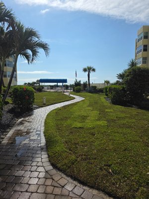 sod renovation - complete lawn renovation in courtyard area of a commercial property. lawn was mostly weeds after years of neglect. we tore out old lawn, added compost, and laid fresh st. augustine sod. followed by professional treatment to ensure long lasting results.