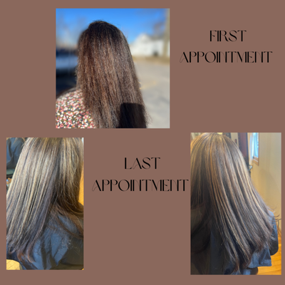 Highlights & Lash extensions - 1: This was from the first highlighting service, to the last service. Big difference in hair color and styling.
2: This is a full set of Hybrid lash extensions. Highlights & Lash extensions - 1: This was from the first highlighting service, to the last service. Big difference in hair color and styling.
2: This is a full set of Hybrid lash extensions.