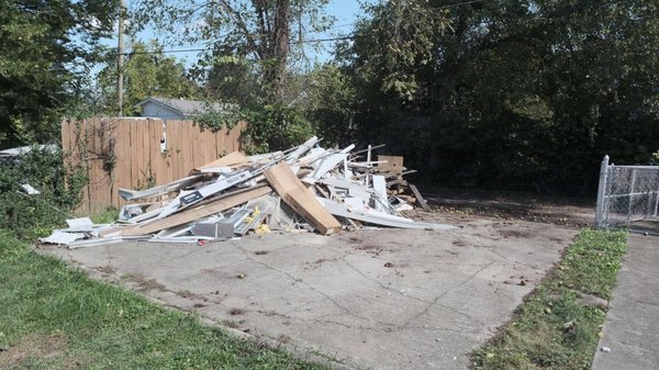 Construction Debris Removal - We removed a large pile of construction debris left over from a project in Old Louisville