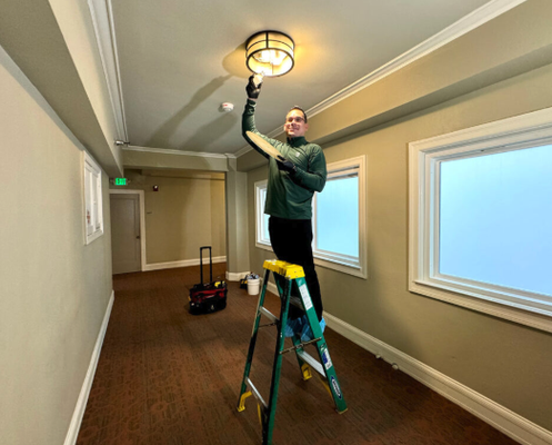 Comprehensive Building Maintenance Solutions - Ensure the ongoing excellence of your property with our comprehensive building maintenance services. In addition to essential upkeep work such as light replacement, fire equipment testing, and entry door repairs, we can facilitate roof repairs, lobby remodels and flooring updates. Our team’s dedication to efficiency and attention to detail guarantees your building remains safe, functional, and well-presented. Choose us for reliable, routine maintenance that keeps your property in top condition, ensuring tenant satisfaction and property longevity. Trust our expertise for the meticulous care of your building.