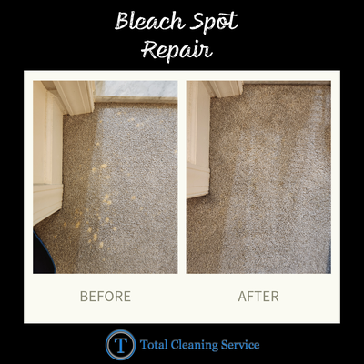 Bleach Spot Repair - A customer contacted for a estimate for bleach spot repair. A bottle of bleach fell from the laundry area; luckily, it wasn't a new bottle.
He was told everything from it couldn't be done to having to replace the entire hallway(which wouldn't have matched)
I told him I could re-dye the spot to match the existing carpet. After I finished, he and his wife couldn't believe how well it turned out.
Now, they can move on to their new home and receive all their deposit back. Bleach Spot Repair - A customer contacted for a estimate for bleach spot repair. A bottle of bleach fell from the laundry area; luckily, it wasn't a new bottle.
He was told everything from it couldn't be done to having to replace the entire hallway(which wouldn't have matched)
I told him I could re-dye the spot to match the existing carpet. After I finished, he and his wife couldn't believe how well it turned out.
Now, they can move on to their new home and receive all their deposit back.
