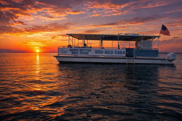 Sunset Cruise - Searching for a relaxing cruise to unwind after a busy day at the beach? This cruise is for you. Come with us to explore Destin Harbor and the spectacular scenery of the intercoastal waters of the Destin. Quench your thirst with a complimentary refreshment, enjoy the beautiful sunset and possibly spot some local marine life along the way. This cruise is a great experience for the whole family.
Great for all ages! Sunset Cruise - Searching for a relaxing cruise to unwind after a busy day at the beach? This cruise is for you. Come with us to explore Destin Harbor and the spectacular scenery of the intercoastal waters of the Destin. Quench your thirst with a complimentary refreshment, enjoy the beautiful sunset and possibly spot some local marine life along the way. This cruise is a great experience for the whole family.
Great for all ages!