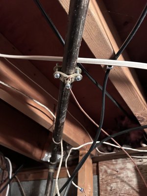 Panel swap/upgrade (Crofton Townhome) - This was an antiquated 'Push-O-Matic' panel with lots of Aluminum wire, some of this Al wire was spliced directly to Copper wire (this is extremely dangerous due to the different conductive properties or Cu and Al). We eliminated all of the Aluminum circuits, replacing them with Romex and wherever the Aluminum had to stay Alumiconn splice connectors were used per NEC code. We installed a new Square D 'QO' line 200amp main panel and eliminated the mess that was in the closet. The new panel is labeled accurately and the required circuits are AFCI/CAFI protected. The meter is actually not installed plumb and almost makes the new panel look off a degree or 2, but the new panel is 100% level and plumb. The new panel was also bonded to the gas system as the gas meter is also in this mechanical closet.