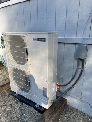 Mitsubishi heat pump system installation - This system was installed at a customers house that wanted to switch from a natural gas system to a Mitsubishi all electric system.