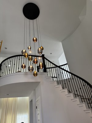 Chandelier installation (height 20 feet - We installed chandelier on a 20 feet high with using scaffoldings Chandelier installation (height 20 feet - We installed chandelier on a 20 feet high with using scaffoldings