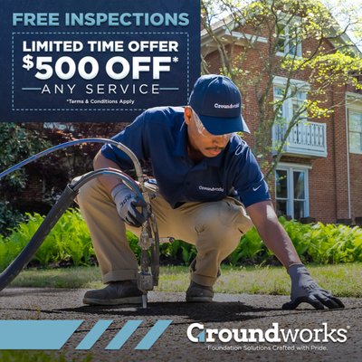 Foundation Experts - Groundworks specializes in helping homeowners with their foundation repair, crawl space, basement, and concrete needs. Our top priority is providing high-quality home foundation repair and waterproofing solutions across the state of Kansas. With fully trained technicians, industry-leading products, excellent customer service, and nationally backed warranties, Groundworks is here to restore your peace of mind.
