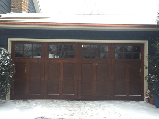 Wood Garage Door Upgrade - Customer wanted to updated the look of their garage door but wanted to stay with a wood garage door. We think it looks exquisite.
