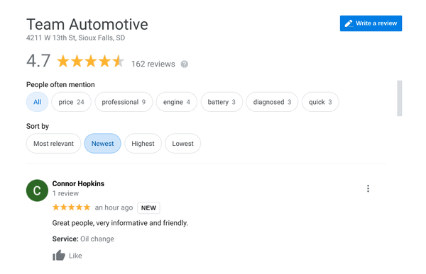 Reviews (160+) & References - Over 160 reviews can be found on Google as well. Honesty is important so check out what others are saying! Do the right thing and let the chips fall where they may. We look forward to assisting with your auto needs!