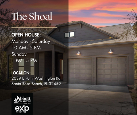 Open Houses - "New Construction" Communities - New Construction Communities | Abbott Martin Group | eXp Realty
Explore the Emerald Coast’s most exciting new developments with the #1 eXp team in Florida. From luxury beachfront estates to peaceful inland retreats, Abbott Martin Group represents a variety of thoughtfully planned communities offering modern design, quality construction, and unbeatable locations.
🏡 Featured New Developments
Casa Magnolia – Miramar Beach
A boutique community featuring stylish homes with contemporary finishes, located near beautiful beaches, shopping, and dining.
The Shoal – Point Washington
A sleek and modern community with clean architectural lines, upscale interiors, and close proximity to Choctawhatchee Bay and Seagrove Beach.
Laguna Villas – Laguna Beach
Classic coastal charm meets modern comfort in this quiet enclave, just minutes from the white-sand shores of the Gulf.
30North at Eden Park – Santa Rosa Beach
A well-designed neighborhood with spacious, high-end homes set among natural preserves and green spaces.
Brizo – Santa Rosa Beach
A modern coastal community featuring steel-framed construction, energy efficiency, and high-end finishes—all located close to the beaches of 30A.
Wildwood at Inlet Beach
This retro-inspired coastal enclave blends 70s-style architecture with fresh design. Zero short-term rental restrictions make this a perfect investment opportunity.
Twin Palms – Inlet Beach
An exclusive development with luxury design elements, open-concept floorplans, and convenient access to 30A and Rosemary Beach.
Nautilus Pointe – Inlet Beach
Low-maintenance, high-quality living for retirees and investors alike. Homes offer 3–6 bedrooms starting in the $800s, well below the area median.
Soundside Hollow – Gulf Breeze
Tucked away in a quiet area near top schools, Soundside Hollow features well-appointed homes ideal for families and professionals.
Tracewater Homes – Santa Rosa Beach & Panama City Beach
This builder offers a better way to build—steel framing, transparent pricing, and curated finish selections that streamline the process without compromising customization.
Each of these communities offers something unique—whether it’s rental flexibility, modern technology, or proximity to top schools and beaches. Buyers can choose from move-in-ready homes or semi-custom builds designed to suit a variety of lifestyles.
📍 Areas Served:
Miramar Beach, Santa Rosa Beach, Inlet Beach, Laguna Beach, Gulf Breeze, Point Washington, and Panama City Beach.
🔗 Learn more and view current availability at:
👉 www.AbbottMartinGroup.com/developments Open Houses - "New Construction" Communities - New Construction Communities | Abbott Martin Group | eXp Realty
Explore the Emerald Coast’s most exciting new developments with the #1 eXp team in Florida. From luxury beachfront estates to peaceful inland retreats, Abbott Martin Group represents a variety of thoughtfully planned communities offering modern design, quality construction, and unbeatable locations.
🏡 Featured New Developments
Casa Magnolia – Miramar Beach
A boutique community featuring stylish homes with contemporary finishes, located near beautiful beaches, shopping, and dining.
The Shoal – Point Washington
A sleek and modern community with clean architectural lines, upscale interiors, and close proximity to Choctawhatchee Bay and Seagrove Beach.
Laguna Villas – Laguna Beach
Classic coastal charm meets modern comfort in this quiet enclave, just minutes from the white-sand shores of the Gulf.
30North at Eden Park – Santa Rosa Beach
A well-designed neighborhood with spacious, high-end homes set among natural preserves and green spaces.
Brizo – Santa Rosa Beach
A modern coastal community featuring steel-framed construction, energy efficiency, and high-end finishes—all located close to the beaches of 30A.
Wildwood at Inlet Beach
This retro-inspired coastal enclave blends 70s-style architecture with fresh design. Zero short-term rental restrictions make this a perfect investment opportunity.
Twin Palms – Inlet Beach
An exclusive development with luxury design elements, open-concept floorplans, and convenient access to 30A and Rosemary Beach.
Nautilus Pointe – Inlet Beach
Low-maintenance, high-quality living for retirees and investors alike. Homes offer 3–6 bedrooms starting in the $800s, well below the area median.
Soundside Hollow – Gulf Breeze
Tucked away in a quiet area near top schools, Soundside Hollow features well-appointed homes ideal for families and professionals.
Tracewater Homes – Santa Rosa Beach & Panama City Beach
This builder offers a better way to build—steel framing, transparent pricing, and curated finish selections that streamline the process without compromising customization.
Each of these communities offers something unique—whether it’s rental flexibility, modern technology, or proximity to top schools and beaches. Buyers can choose from move-in-ready homes or semi-custom builds designed to suit a variety of lifestyles.
📍 Areas Served:
Miramar Beach, Santa Rosa Beach, Inlet Beach, Laguna Beach, Gulf Breeze, Point Washington, and Panama City Beach.
🔗 Learn more and view current availability at:
👉 www.AbbottMartinGroup.com/developments