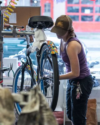 We Take Walk Ins and Appointments! - Are you getting ready for a ride just to discover that a tire's gone flat? Did you hit a pot hole and knock your rim out of true? Sometimes your bike needs immediate attention. These things happen.Why not bring it in? If we can fix it on the spot, we will. If we need more time, we'll let you know when to stop by to pick it up. Come in, call us, or shoot us an email so we can get you back on your bike ASAP.

If you prefer the convenience of an appointment, we'll let you know how long the repair will take so that you can plan accordingly. If it's a quick repair, we welcome you to hang out in the shop with us. Or if you'd rather, you can run errands while we work on your bike, and in that case consider giving us a mobile number where we can reach you in case we have any questions related to your repairs.