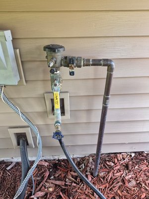 Pressure Vacuum Breaker Replacement in Big Lake MN. - The homeowner called Rising Tides Plumbing to replace the old PVB that was damaged when the irrigation system wasn't properly winterized. Pressure Vacuum Breaker Replacement in Big Lake MN. - The homeowner called Rising Tides Plumbing to replace the old PVB that was damaged when the irrigation system wasn't properly winterized.