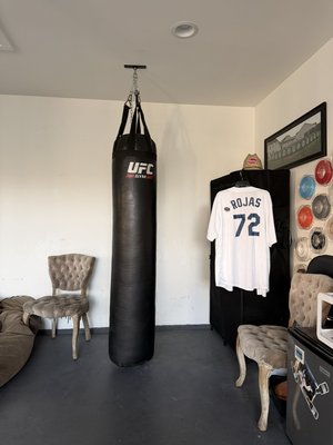 Punching bag mounting - The client contacted us with concerns that their punching bag was mounted insecurely. Special heavy-duty mounting hardware was purchased to properly hang the punching bag. The punching bag was securely installed and anchored into the wall studs, with a workmanship guarantee provided.
Keywords: handyman near me, local handyman, handyman services, punching bag installation, boxing bag installation, heavy bag mounting, heavy bag hanger installation, wall mounting services, ceiling mounting services, garage gym installation, fitness equipment installation, home repair services, mounting and installation, secure mounting, stud mounting, mounting contractor, handyman Los Angeles, reliable handyman, licensed handyman, affordable handyman, residential handyman services. Punching bag mounting - The client contacted us with concerns that their punching bag was mounted insecurely. Special heavy-duty mounting hardware was purchased to properly hang the punching bag. The punching bag was securely installed and anchored into the wall studs, with a workmanship guarantee provided.
Keywords: handyman near me, local handyman, handyman services, punching bag installation, boxing bag installation, heavy bag mounting, heavy bag hanger installation, wall mounting services, ceiling mounting services, garage gym installation, fitness equipment installation, home repair services, mounting and installation, secure mounting, stud mounting, mounting contractor, handyman Los Angeles, reliable handyman, licensed handyman, affordable handyman, residential handyman services.