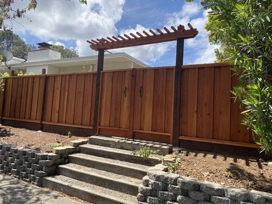 Board-on board This project includes two single gates plus a double gate with arbor and also stain in Sunnyvale CA, - This project includes two single gates plus a double gate with arbor and also stain in Sunnyvale CA, Board-on board This project includes two single gates plus a double gate with arbor and also stain in Sunnyvale CA, - This project includes two single gates plus a double gate with arbor and also stain in Sunnyvale CA,
