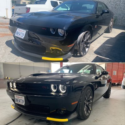 20' Dodge Challenger - This 20' Dodge Challenger was involved in a front end collision. After just a few days, we had it back on the road.
