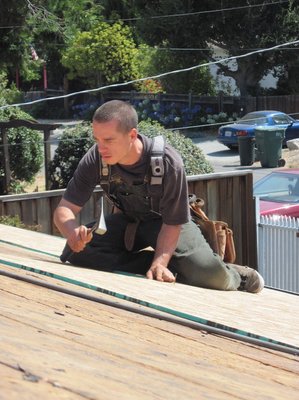 Roof Repairs - IF YOUR ROOF IS LEAKING, YOU MAY NOT NEED A NEW ROOF.
If your roof is less than 25 years old, a repair may be an economical option.
Maintenance is an important factor in the upkeep of your roof. With periodic inspections and maintenance, the life of your roof could be extended for many years.
All repairs should be done by a qualified roofing expert.
Signs your Roof might be leaking or in need of repair:
Interior:
You see brown spots or discoloration on ceilings or walls
Bowed sheetrock or bubbling paint
Water puddling on the floor or dripping from the ceiling
Exterior:
Missing or cracked Shingles
Water dripping behind gutter or facia
Obvious shoddy workmanship
Rotten wood under eaves or behind gutters/drains Roof Repairs - IF YOUR ROOF IS LEAKING, YOU MAY NOT NEED A NEW ROOF.
If your roof is less than 25 years old, a repair may be an economical option.
Maintenance is an important factor in the upkeep of your roof. With periodic inspections and maintenance, the life of your roof could be extended for many years.
All repairs should be done by a qualified roofing expert.
Signs your Roof might be leaking or in need of repair:
Interior:
You see brown spots or discoloration on ceilings or walls
Bowed sheetrock or bubbling paint
Water puddling on the floor or dripping from the ceiling
Exterior:
Missing or cracked Shingles
Water dripping behind gutter or facia
Obvious shoddy workmanship
Rotten wood under eaves or behind gutters/drains