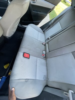 Seat cleaning - After three years of seating in a parking lot, this vehicle was detailed to perfection to then be sold￼. Our service included
Vacuum interior
Shampoo carpets, seats, mats and trunk
Clean dash board and apply vinyl dressing
Clean door panels and jambs
Vacuum and clean windows