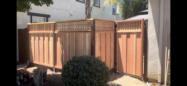 Board on board with square private lattice - project in gilroy ca, Board on board with square private lattice - project in gilroy ca,