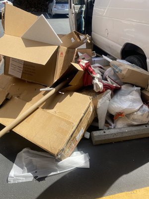 Cardboard Removal - This cardboard was removed from a Parking spot in at an apartment complex. Cardboard Removal - This cardboard was removed from a Parking spot in at an apartment complex.