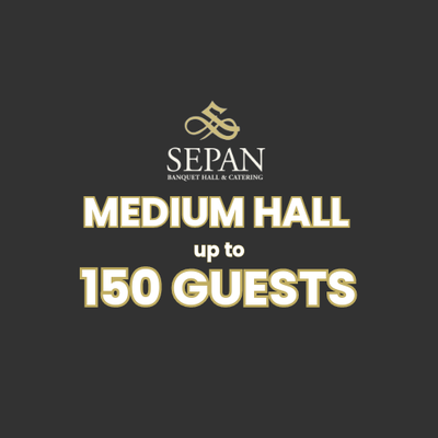 Medium Hall - Explore the elegant setting and intimate ambiance captured in our "Medium Hall," thoughtfully designed to host up to 150 guests. Medium Hall - Explore the elegant setting and intimate ambiance captured in our "Medium Hall," thoughtfully designed to host up to 150 guests.