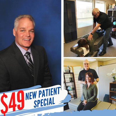 $49 New Patient Special Exam and First treatment. - Chiropractic corrective care program transitioned into a wellness model and enjoying life at 100%. $49 New Patient Special Exam and First treatment. - Chiropractic corrective care program transitioned into a wellness model and enjoying life at 100%.