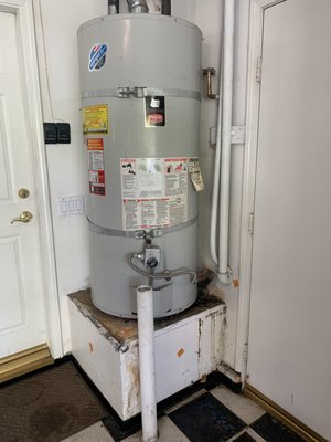 Mold Removal of water heater area - Water heater was leaking causing mold around pedestal platform and underneath. Mold remediation performed after water heater was removed and platform rebuild before plumber could re-install a new water heater. We worked with the plumbers to ensure homeowner had hot water within one day of the job. Mold Removal of water heater area - Water heater was leaking causing mold around pedestal platform and underneath. Mold remediation performed after water heater was removed and platform rebuild before plumber could re-install a new water heater. We worked with the plumbers to ensure homeowner had hot water within one day of the job.