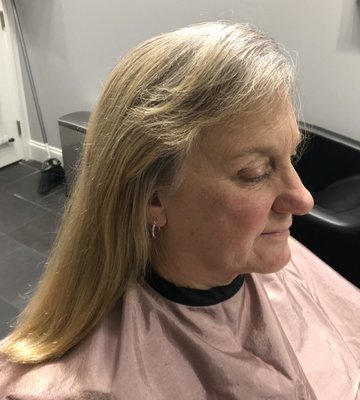 Before and After - HAIR BY ORO SALON - Before and After hair with new client. She had been growing out old color and style not being happy with previous salon ready and wanting something new with a makeover pretty much and to feel better with a color and haircut... so I came up with this after consulting with her. I did all over color for a fresh canvas highlighted throughout for brightness and dimension then toned and glazed that strengthened her hair with protein and luminous shine. She loves her hair!! Before and After - HAIR BY ORO SALON - Before and After hair with new client. She had been growing out old color and style not being happy with previous salon ready and wanting something new with a makeover pretty much and to feel better with a color and haircut... so I came up with this after consulting with her. I did all over color for a fresh canvas highlighted throughout for brightness and dimension then toned and glazed that strengthened her hair with protein and luminous shine. She loves her hair!!