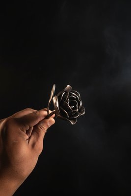 forever rose i made for my wife. People like to order them around valentines day or anniversaries. - the rose was fabricated out of mild steel. the petals were hand cut with a plasma cutter and tig welded to a steel 1/4 rod.