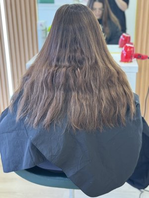 Before and after - I did base color and soft caramel balayage. Before and after - I did base color and soft caramel balayage.