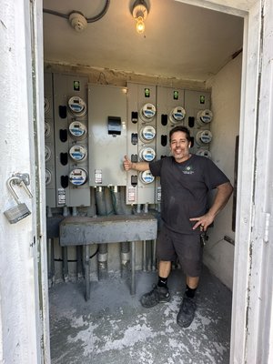 Replacing 20 unit meter stack. - Replacing outdated meter stack with new updated meter stack.