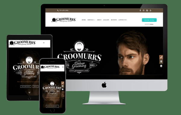 Groomurrs Barbershop Website - Website designed and developed for a barbershop in Queens, New York that does haircuts, manicures, micro-pigmentation and more. Live site: https://groomurrs.com