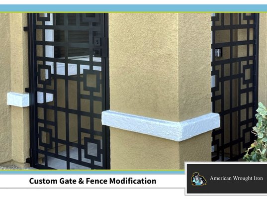 Custom Gate and Fence Modifications - Several examples of custom handrails fabricated and installed for previous clients.
American Wrought Iron
The Desert's Metal Gate and Fencing Repair Specialists
760-799-1351
awiwelding1@gmail.com
A Full Service Welding Company
New Installation and Repairs of Metal Gates and Fencing
www.theironguys.com
awiwelding1@gmail.com
760-799-1351
Our Services Include:
- Custom Ironworks
- Metal Gate Repair
- Metal Fencing Repair
- Mobile Welding
- Repairs on site
- Carport Repairs
- Custom Handrails
- Gate and Fence Modifications Custom Gate and Fence Modifications - Several examples of custom handrails fabricated and installed for previous clients.
American Wrought Iron
The Desert's Metal Gate and Fencing Repair Specialists
760-799-1351
awiwelding1@gmail.com
A Full Service Welding Company
New Installation and Repairs of Metal Gates and Fencing
www.theironguys.com
awiwelding1@gmail.com
760-799-1351
Our Services Include:
- Custom Ironworks
- Metal Gate Repair
- Metal Fencing Repair
- Mobile Welding
- Repairs on site
- Carport Repairs
- Custom Handrails
- Gate and Fence Modifications