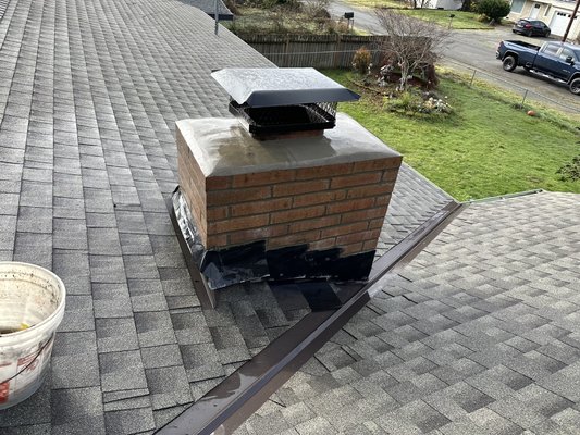 Quality Roofing - Roof was replaced, chimney was deteriorated and we replaced and sealed the flashing to prevent leaking. Quality Roofing - Roof was replaced, chimney was deteriorated and we replaced and sealed the flashing to prevent leaking.