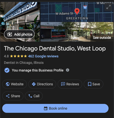 Google Reviews - Check out our Google Reviews for the Chicago Dental Studio-West Loop! Call us (312) 414-0696 Google Reviews - Check out our Google Reviews for the Chicago Dental Studio-West Loop! Call us (312) 414-0696