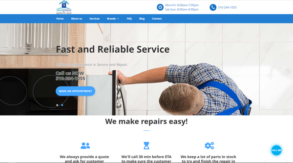 SEO and PPC | Appliance Repair | Los Angeles - At Semantic Empires, we have the pleasure of working with Best Price Appliance Repair company. Our goal was to help them increase their online visibility, generate more leads, and ultimately grow their business. To achieve this, we implemented a comprehensive digital marketing strategy that included SEO, PPC, website development, and lead generation tactics.
First, developed a new, user-friendly website for Best Price Appliance Repair. The new site featured a modern design, easy navigation, and clear calls to action to encourage visitors to contact the company for their appliance repair needs.
In addition, we conducted an in-depth analysis of Best Price Appliance Repair's niche and identified areas for improvement. We then developed a custom SEO plan that included keyword research, on-page optimization, and link building. Our team also created targeted PPC campaigns to drive traffic to the website and increase conversions.
To further boost lead generation efforts, we implemented a variety of tactics such as landing pages. We also provided Best Price Appliance Repair with detailed analytics reports to track their progress and make data-driven decisions.
Thanks to our comprehensive digital marketing strategy, Best Price Appliance Repair saw a significant increase in website traffic, leads, and conversions. They are happy with the results and continue to work with us to further improve their online presence.
If you're looking to take your business to the next level with a customized digital marketing strategy, contact Semantic Empires anytime. Our team of experts will work with you to develop a plan that meets your unique needs and goals. SEO and PPC | Appliance Repair | Los Angeles - At Semantic Empires, we have the pleasure of working with Best Price Appliance Repair company. Our goal was to help them increase their online visibility, generate more leads, and ultimately grow their business. To achieve this, we implemented a comprehensive digital marketing strategy that included SEO, PPC, website development, and lead generation tactics.
First, developed a new, user-friendly website for Best Price Appliance Repair. The new site featured a modern design, easy navigation, and clear calls to action to encourage visitors to contact the company for their appliance repair needs.
In addition, we conducted an in-depth analysis of Best Price Appliance Repair's niche and identified areas for improvement. We then developed a custom SEO plan that included keyword research, on-page optimization, and link building. Our team also created targeted PPC campaigns to drive traffic to the website and increase conversions.
To further boost lead generation efforts, we implemented a variety of tactics such as landing pages. We also provided Best Price Appliance Repair with detailed analytics reports to track their progress and make data-driven decisions.
Thanks to our comprehensive digital marketing strategy, Best Price Appliance Repair saw a significant increase in website traffic, leads, and conversions. They are happy with the results and continue to work with us to further improve their online presence.
If you're looking to take your business to the next level with a customized digital marketing strategy, contact Semantic Empires anytime. Our team of experts will work with you to develop a plan that meets your unique needs and goals.