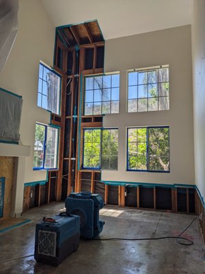 Roof Leak (Mission Viejo) - Roof leak in the living room that went undetected and lead to mold growth. Roof Leak (Mission Viejo) - Roof leak in the living room that went undetected and lead to mold growth.