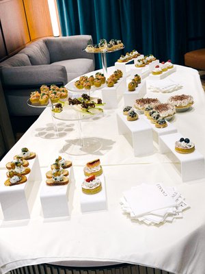Canali Beverly Hills In-Store Event - Feast with Fiore provided elevated cocktail bites and desserts for a luxury Canali in-store event in Beverly Hills. The menu featured chef-prepared hors d’oeuvres, pastries, and modern presentation styling designed to complement the atmosphere of the launch event and create an approachable luxury guest experience.