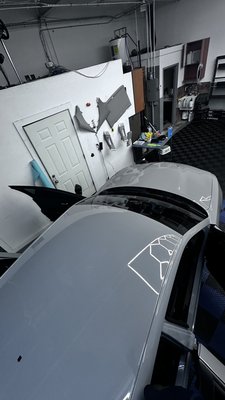 Dodge charger partial wrap - Client came in looking for a change of color too his car, we told him no problem and he loved the end result Dodge charger partial wrap - Client came in looking for a change of color too his car, we told him no problem and he loved the end result