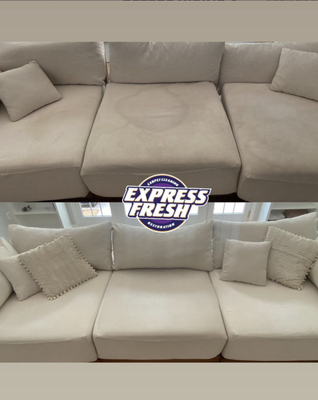 Sofa Cleaning (Pet Stains) - This was a sofa we cleaned that had pet stains from a few pet they have.  We removed the stains, odors and fur!  They loved the results and so did we!