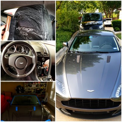 Aston Martin Ceramic Coating - Our customer was looking for the ultimate pain protection system for his car. Ultimate Steam's full detail package covered all the needs, by detailing the vehicle's interior, exterior, engine bay, clay bar, and ceramic coating. No more wax for this happy customer!