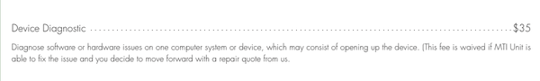 Mac and Windows Services w/pricing - Services and Pricing