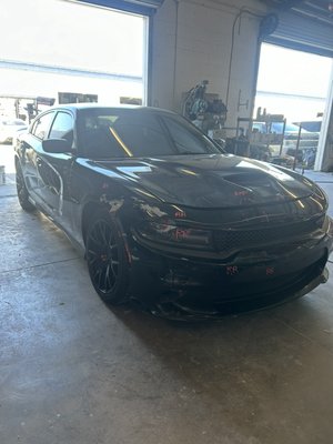 2020 dodge charger - Dodge charger 2  sides and front damage repair