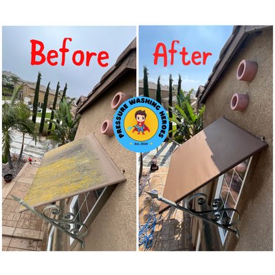 Awning cleaning - We finished this awning cleaning for our client, we treated them and made sure that they look great again !