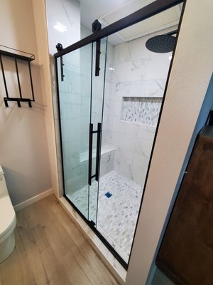 Glass Sliding Shower Door Install - Glass Sliding Shower Door Install in beautiful home in Vandenberg Village Glass Sliding Shower Door Install - Glass Sliding Shower Door Install in beautiful home in Vandenberg Village